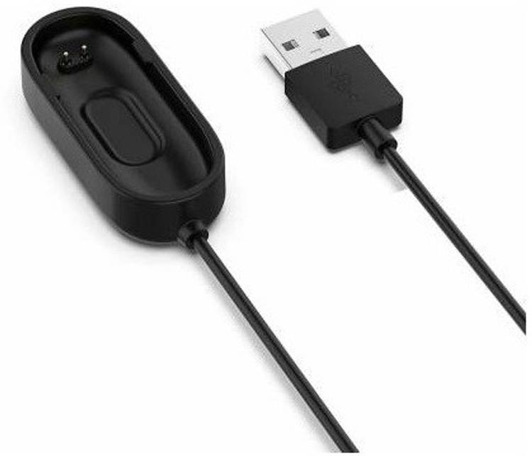 Technuv Compatible for Mi Band 4 USB Charging Data Cradle Dock Cable Charger (Black) 0.2 m Power Sharing Cable