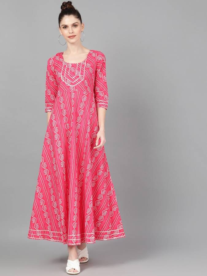 Women Maxi Pink Dress Price in India