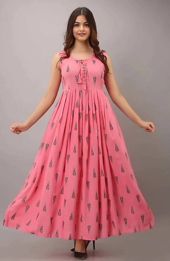 Women Gown Pink Dress Price in India