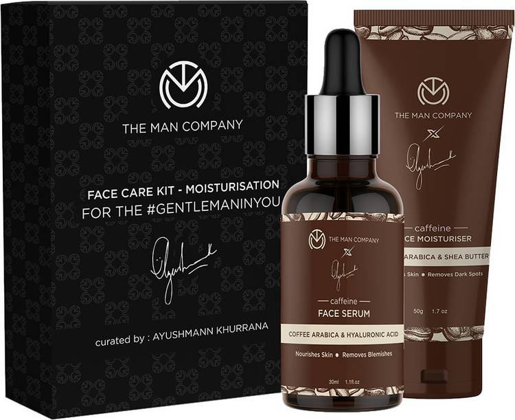THE MAN COMPANY Caffeine Moisturising Face Care Kit Curated by Ayushmann Khurrana (Face Serum + Moisturiser)