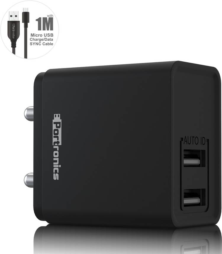 Portronics ADAPTO 649 12 W 2.4 A Multiport Mobile Charger with Detachable Cable