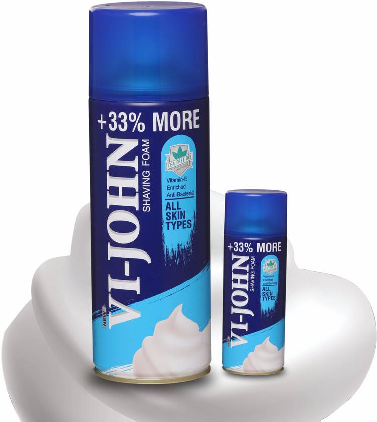 VI-JOHN Shaving Foam For All Skin Type (400 g & 50 g)