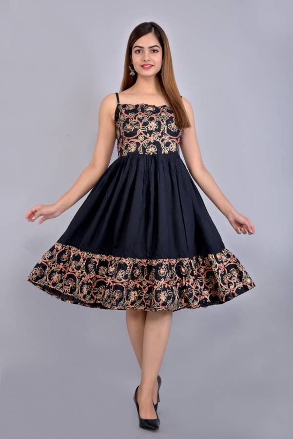 Women Skater Black Dress Price in India