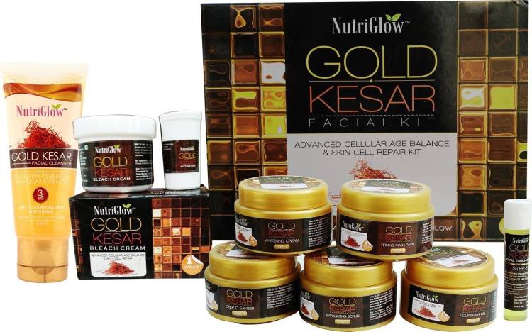 NutriGlow Gold Kesar Facial Kit (250+10)g Makeup Kit Price in India