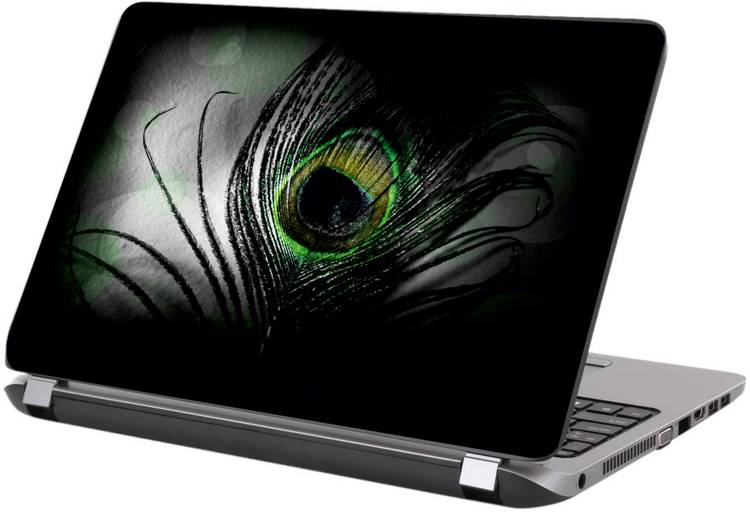 KALARKARI Laptop skin peacock feather Premium vinyl HD printed Easy to Install Laptop Skin/Sticker/Vinyl/Cover for all size laptops upto 15.6 inch vinyl Laptop Decal 15.6