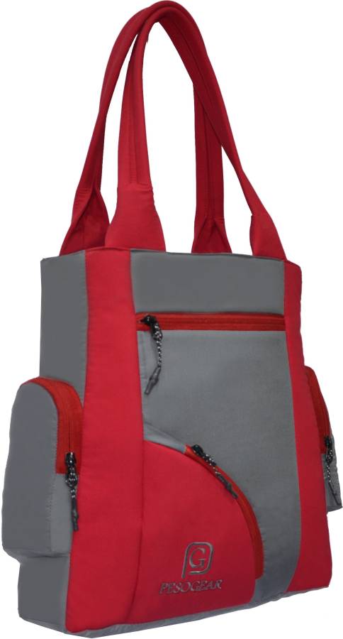 Women Grey, Red Shoulder Bag Price in India