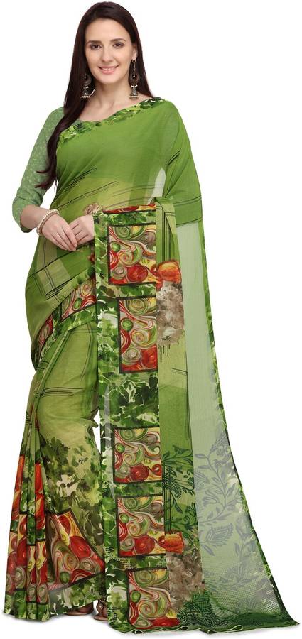 Printed, Floral Print Daily Wear Georgette Saree