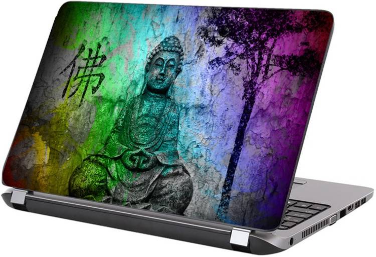 KALARKARI Laptop Skin Multicolor Lord Buddha Premium vinyl HD printed Easy to Install Laptop Skin/Sticker/Vinyl/Cover for all size laptops vinyl Laptop Decal 15.6