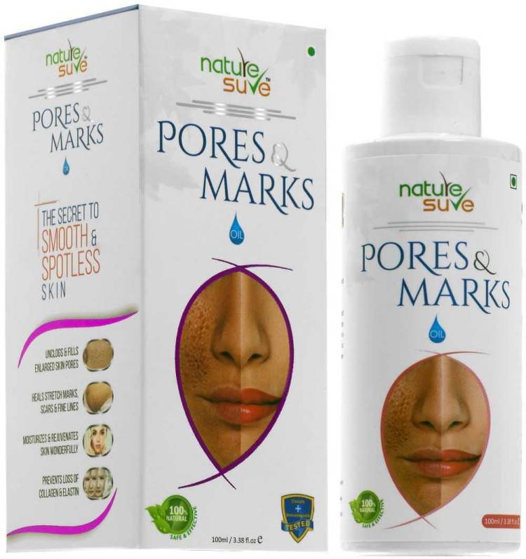 Nature Sure Pores and Marks Oil - 1 Pack (100ml) for enlarged skin pores, stretch marks and fine lines Price in India