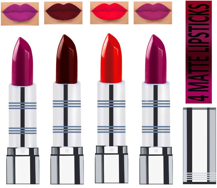 OUR Beauty New Stylish Highly Moisturing & Full Coverage Creamy Matte Lipsticks 16 Price in India