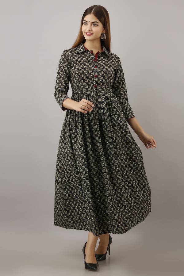 Women Shirt Black, Maroon Dress