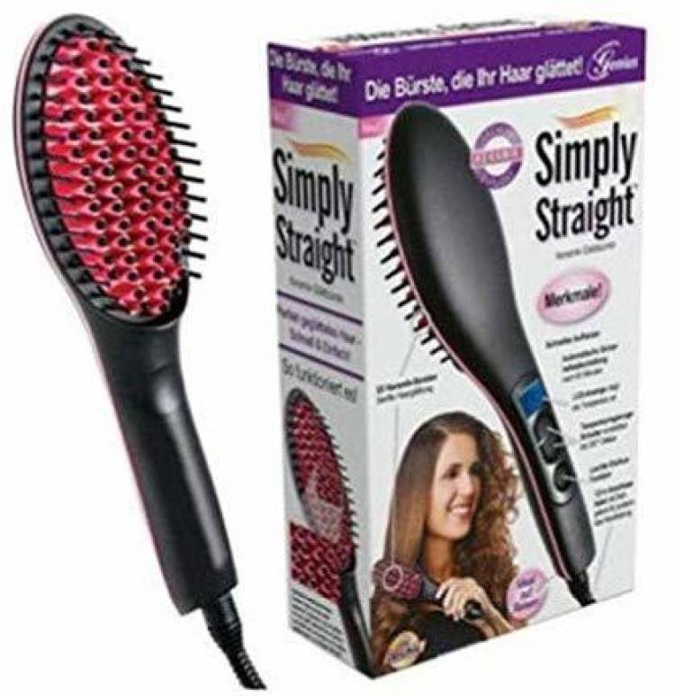 SEAVOKES Simply Straight Ceramic Electric Digital Fast Hair Straightener Comb Smooth Brush and Hair Ironer with LCD Display (Multicolour) Simply Straight Women's 2 in 1 Ceramic Hair Straightener Brush Hair Straightener Price in India