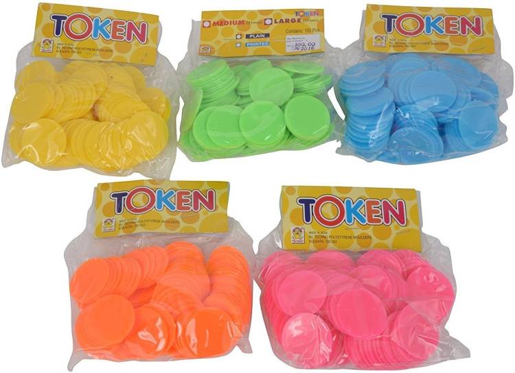 Amit Marketing Plastic Plain Token/Coins Pack of 200pc Coins