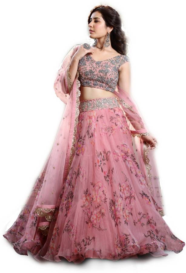 Digital Print Semi Stitched Lehenga Choli Price in India