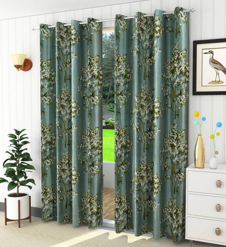 Luxury Crafts 214 cm (7 ft) Polyester Door Curtain (Pack Of 2)