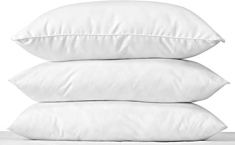 SOWKOS Polyester Fibre Solid Sleeping Pillow Pack of 3