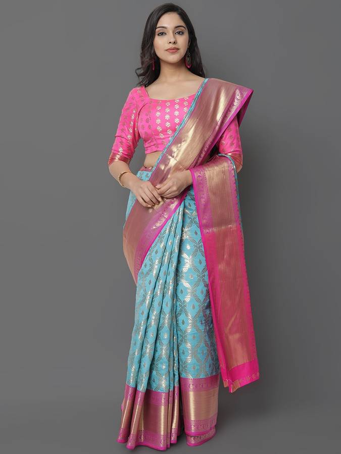 Self Design Kanjivaram Silk Blend Saree