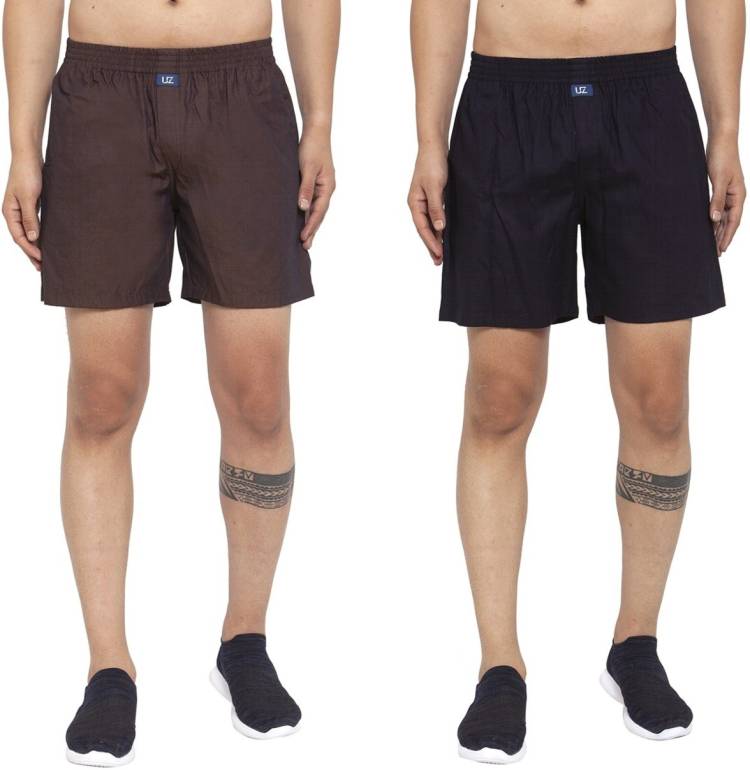 100% Cotton Combo Of Casual Wear Solid Men Boxer