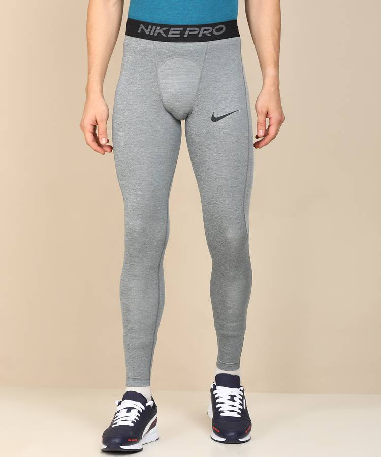 Self Design Men Grey Tights