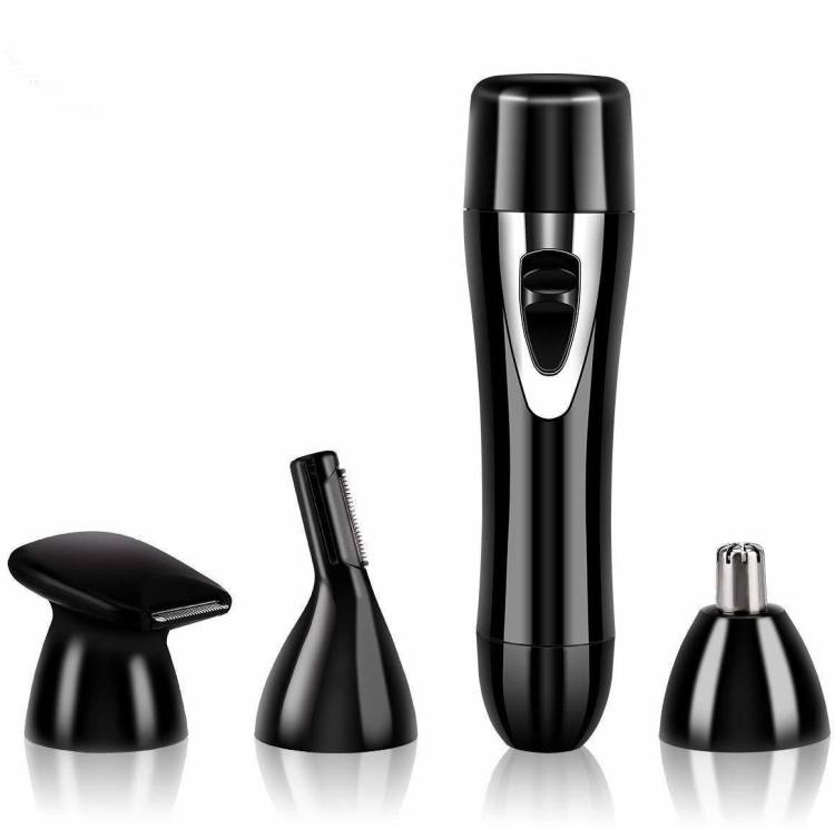 Painless Hair Removal for Women- 4 in 1 Electric Hair Shaver Kit Include Face Hair Remover, Eyebrow Trimmer, Body Shaver, Nose Hair Trimmer, Waterproof Razor with USB Charging (Black) Cordless Epilator Price in India