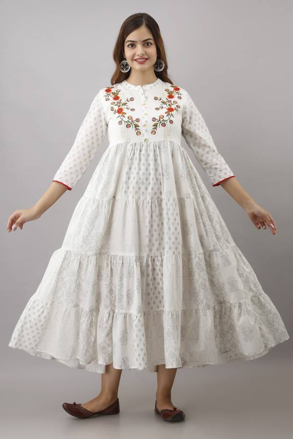 Women Embroidered Cambric Anarkali Kurta