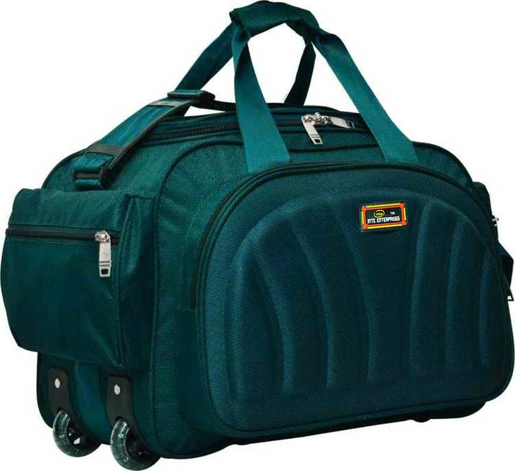 Inte Enterprises (Expandable) the super premium heavy duty 60 L polyester lightweight luggage bag Duffel Strolly Bag (peacock) Duffel Strolley Bag