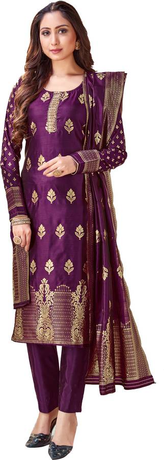 Silk Self Design Salwar Suit Material