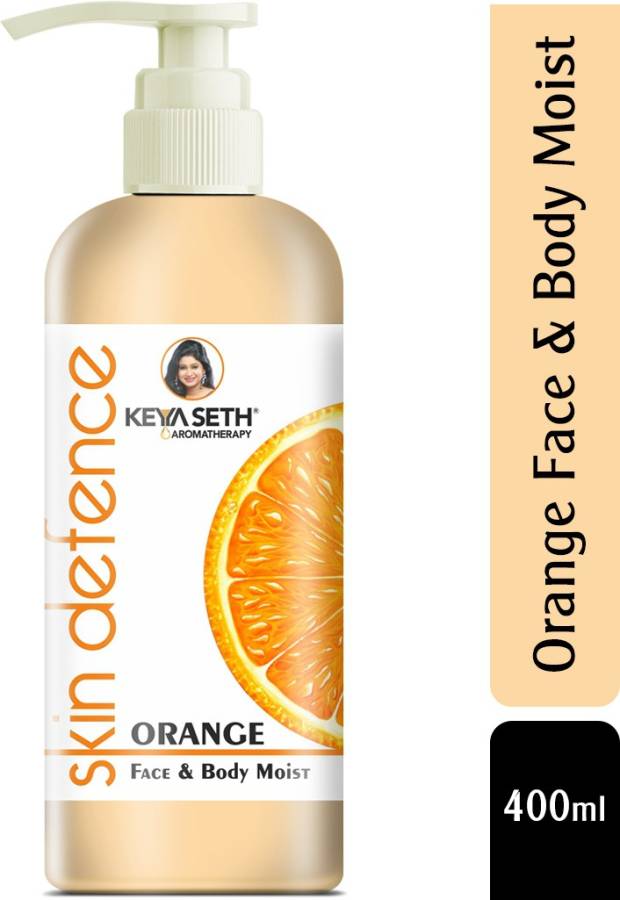 KEYA SETH AROMATHERAPY Skin Defence Orange Face & Body Moist Enriched with Orange, Carrot Seed & Wheatgerm Essential Oil -Deep Nourishing, Ultra Light, Moisturizer, Non Sticky - No Mineral Oil Parabens, Color & PG Price in India