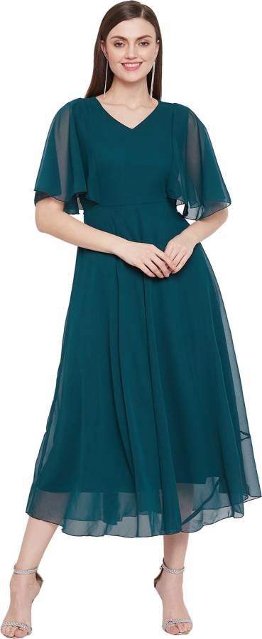 Women A-line Blue Dress Price in India