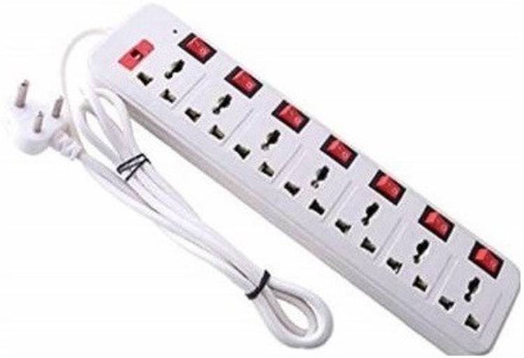 BHATNAGAR 7+7 EXTENSION BOARD WITH HILGHLY DURABLE MATERIAL COMPACT SIZE WHITE COLOUR 7 Socket Extension Boards