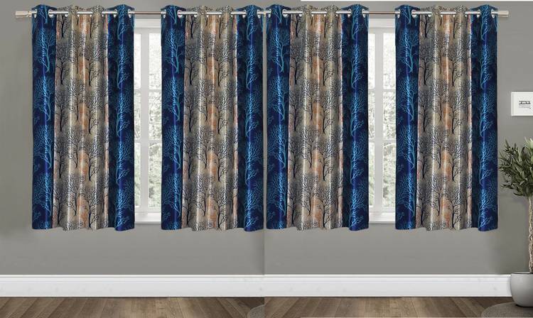 Shoolin Homes 152.4 cm (5 ft) Polyester Window Curtain (Pack Of 4)