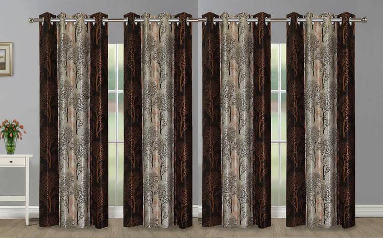 Guruh Homes 213.36 cm (7 ft) Polyester Door Curtain (Pack Of 4)