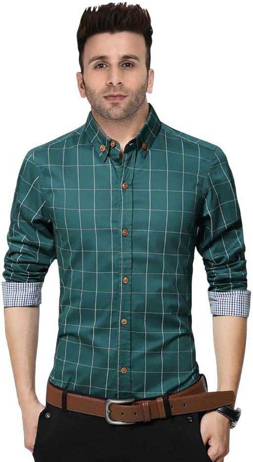 Cotton Silk Blend Checkered Shirt Fabric
