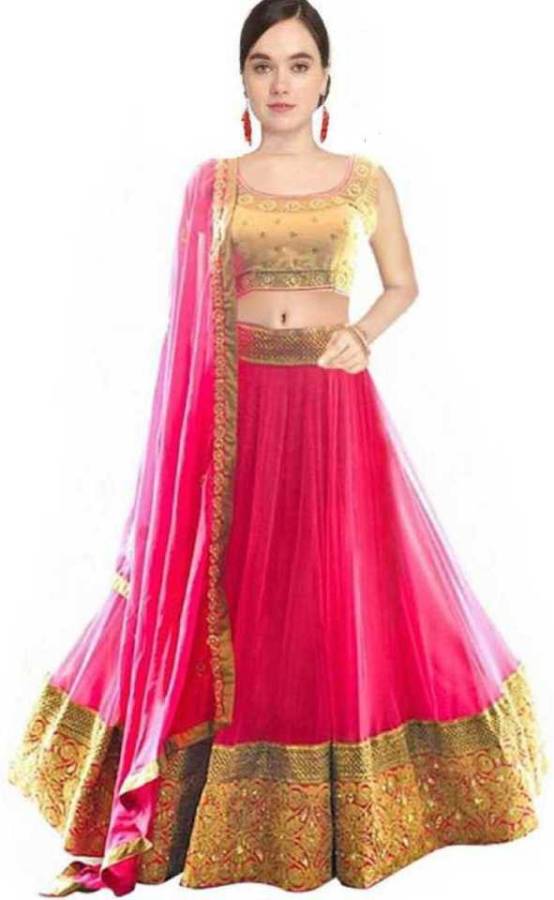 Embroidered Semi Stitched Lehenga Choli Price in India