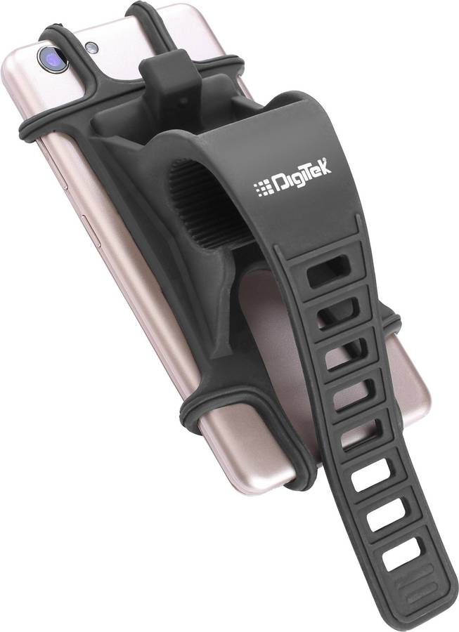 Digitek Unbreakable Bike Mount Holder | Adjustable Silicon Phone Holder For Bicycle, Motorcycle, Scooty | Fits All Smartphones (DBM001BLK) Mobile Holder