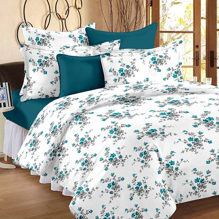 Huesland 144 TC Cotton Double Floral Bedsheet