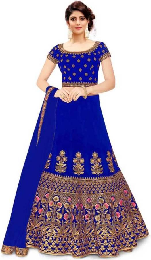 Embroidered Semi Stitched Lehenga Choli Price in India