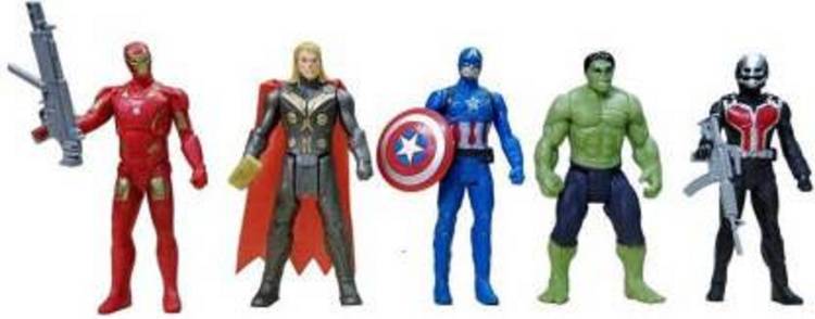 Aarohi Collections The Team Avengers Set of Five Action Figures (Multicolor)