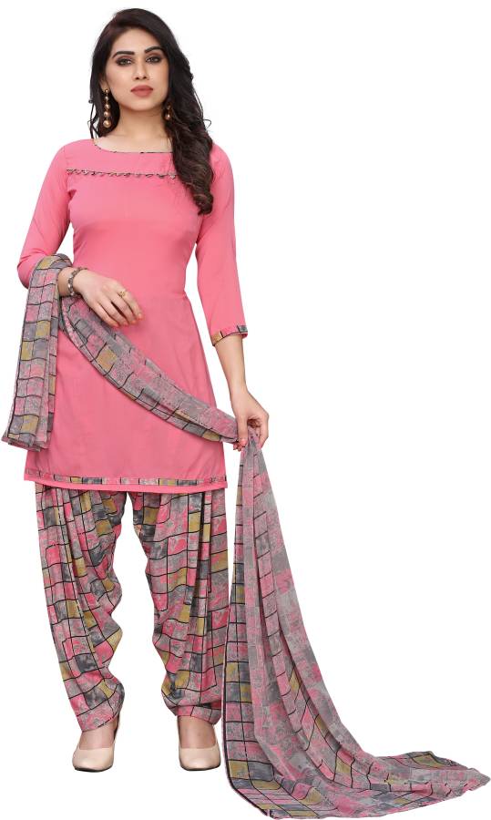 Crepe Printed, Solid Salwar Suit Material Price in India