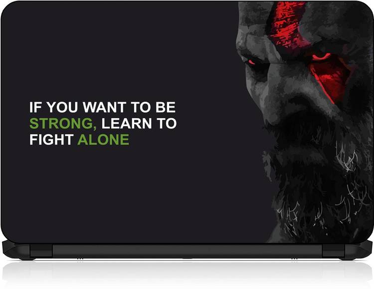 Flipkart SmartBuy HD Printed Laptop Skin Sticker Vinyl Fits Size Upto 15 inches No Residue, Bubble Free- FKSB Fight Alone Vinyl Laptop Decal 15.6