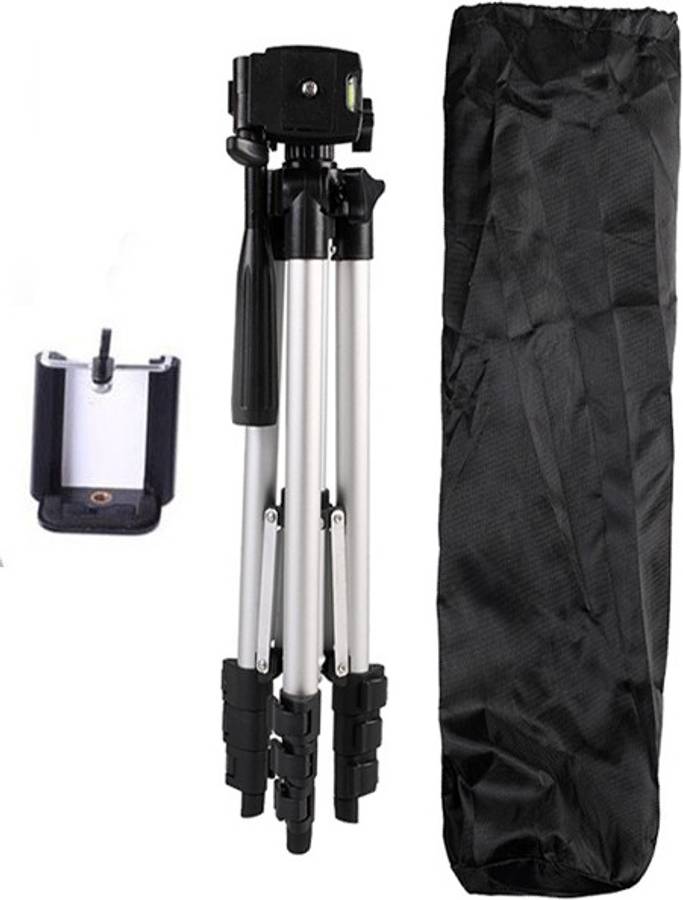 BUY SURETY New Collection High Quality Tripod-3110 Portable Adjustable Aluminum Lightweight Camera Stand With Three-Dimensional Head & Quick Release Plate For Video Cameras and mobile 360 Degree Mobile Stand Holder Tripod Compatible All Smartphone Best U