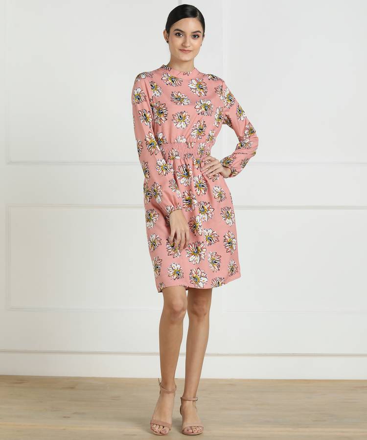 Women Empire Waist Pink Dress
