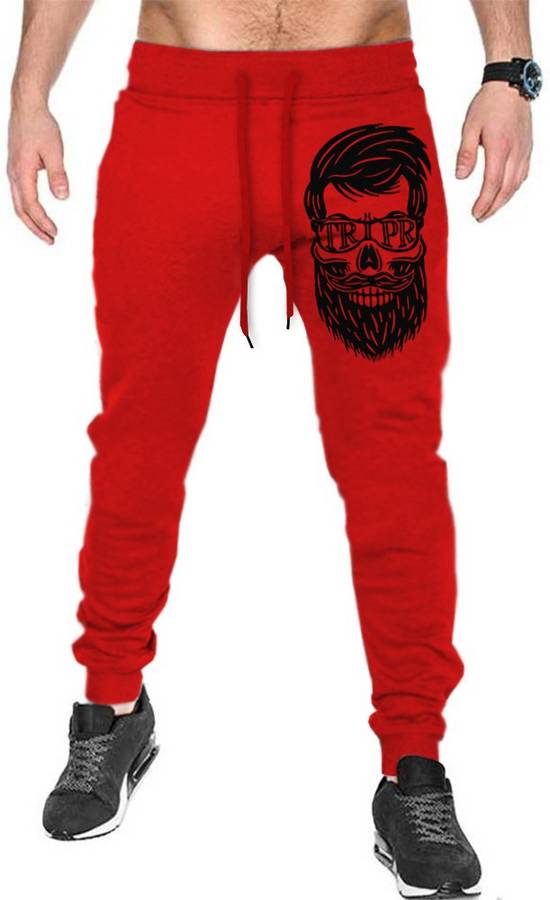 Printed Men Red Track Pants