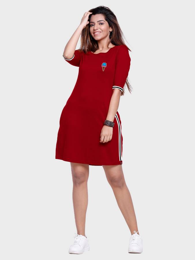 Women T Shirt Red Dress Price in India