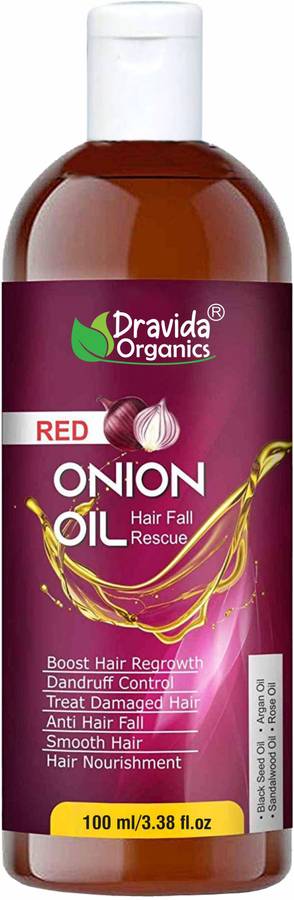 Dravida Organics Onion Hair Oil - Nourishing Hair Fall Treatment With Real Onion Extract Intensive Hair Fall Dandruff Treatment Hair Oil Price in India