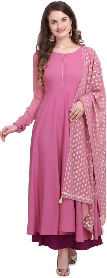 Women Printed Crepe, Georgette Anarkali Kurta