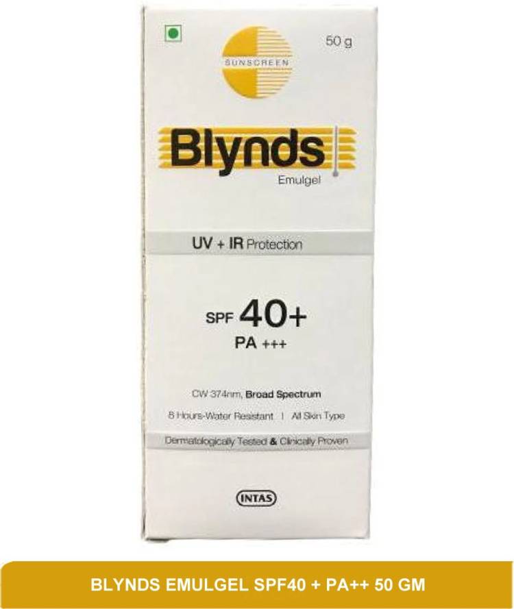 Blynds EMULGEL SPF40 + PA++ - best sunscreen 50g - SPF SPF40 + PA+++ Price in India