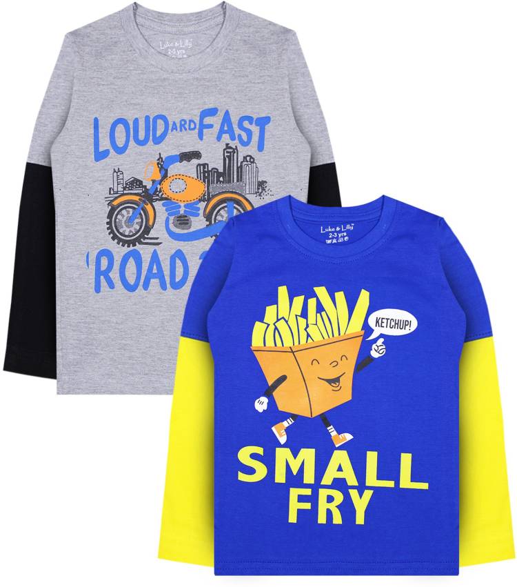 Boys Printed Cotton Blend T Shirt Price in India