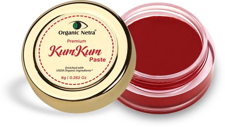 Organic Netra USDA Certified Organic Sindoor / KumKum Paste - 100% Chemical Free, All Natural, No Lead, No Mercury, No Parabens, Water Resistant Sindoor, KumKum Price in India
