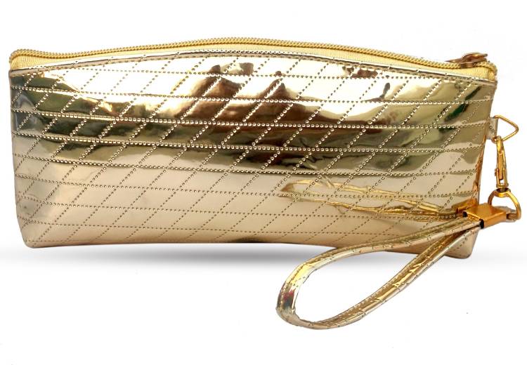 Casual, Party, Formal Gold  Clutch  - Regular Size Price in India